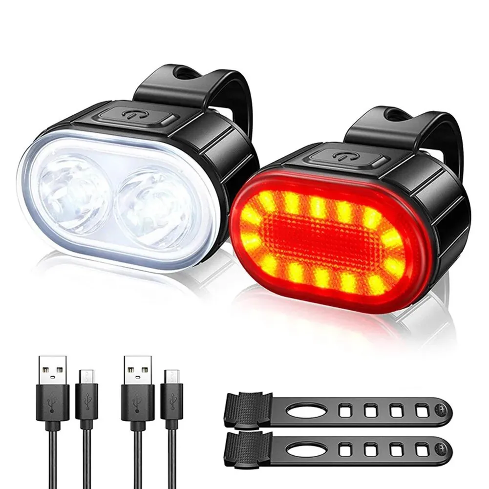Bike Light Front Rear - أضواء دراجة أمامية وخلفية قابلة لإعادة