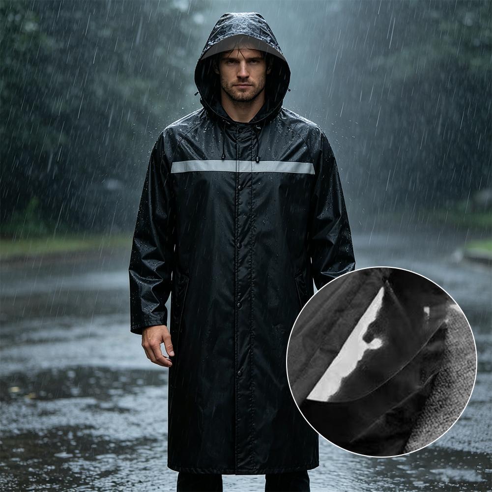Cycling Commute Rain - معطف مطر مقاوم للماء بغطاء للرأس،