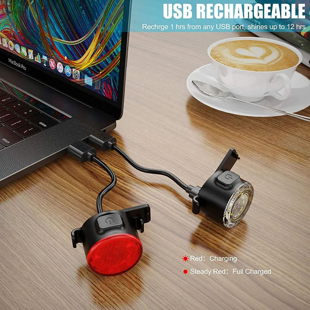 مجموعة أضواء دراجة LED قابلة ل - مراجعة Bike Light Front Rear وسعره